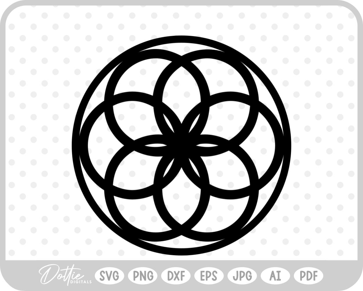 Floral Circle SVG PNG DXF – Cricut Silhouette Cutting File