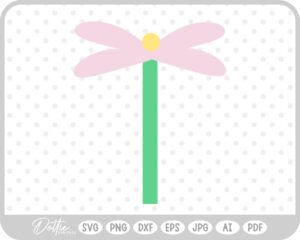 Flower and Stem SVG PNG DXF – Cricut Silhouette Cutting File