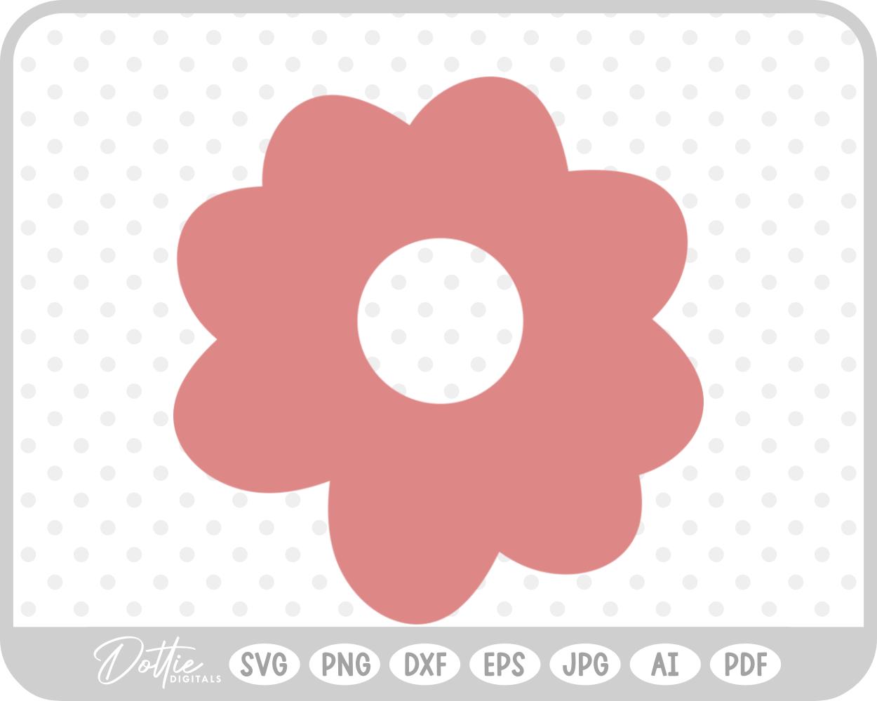 Flower Doodle Sketch Style Hand Drawn SVG PNG DXF – Cricut Silhouette Cutting File