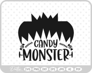 Candy Monster Frankenstein Halloween Monster Zombie Trick Treat SVG PNG DXF – Cricut Silhouette Cutting File