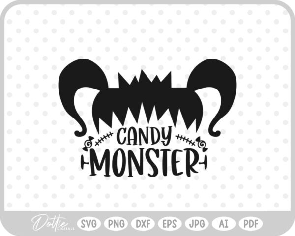 Candy Monster Frankenstein Halloween Monster Zombie Trick Treat SVG PNG DXF – Cricut Silhouette Cutting File