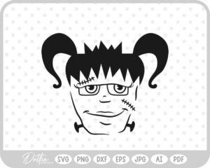 Frankenstein Girl Halloween Monster Zombie SVG PNG DXF – Cricut Silhouette Cutting File