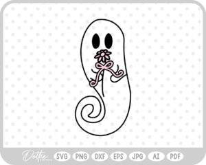 Ghost With Flowers Halloween SVG PNG DXF – Cricut Silhouette Cutting File