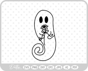 Ghost With Flowers Halloween SVG PNG DXF – Cricut Silhouette Cutting File
