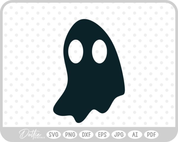 Floating Ghost Outline SVG PNG DXF – Cricut Silhouette Cutting File