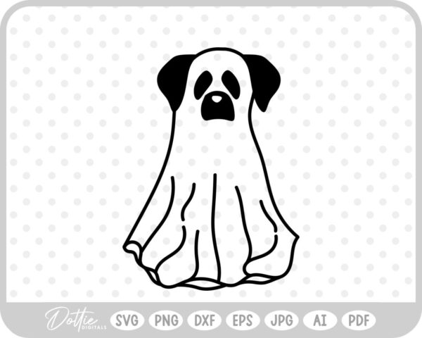 Ghost Dog SVG PNG DXF – Cricut Silhouette Cutting File