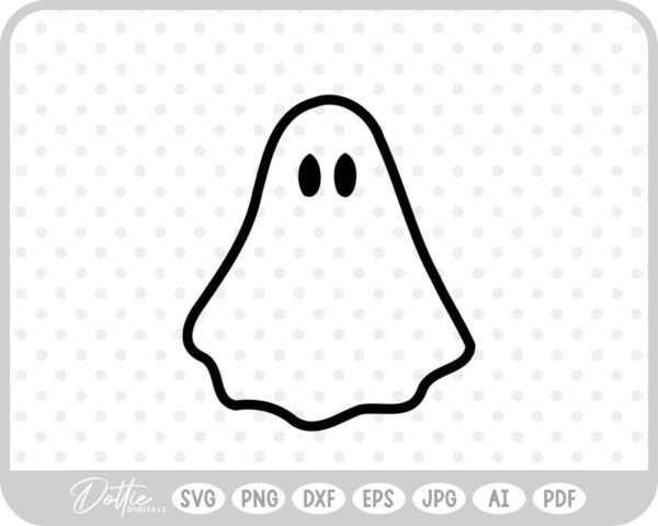 Ghost Halloween Outline SVG PNG DXF – Cricut Silhouette Cutting File