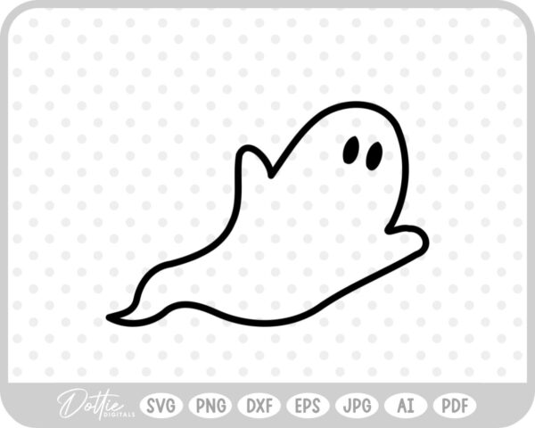 Ghost Outline SVG PNG DXF – Cricut Silhouette Cutting File