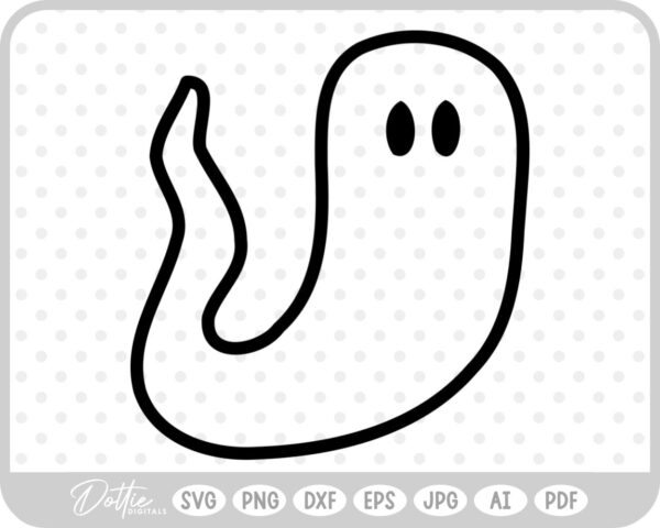 Ghost Doodle Fall October SVG PNG DXF – Cricut Silhouette Cutting File