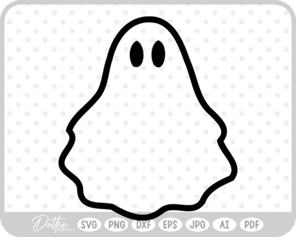 Ghost Halloween October SVG PNG DXF – Cricut Silhouette Cutting File