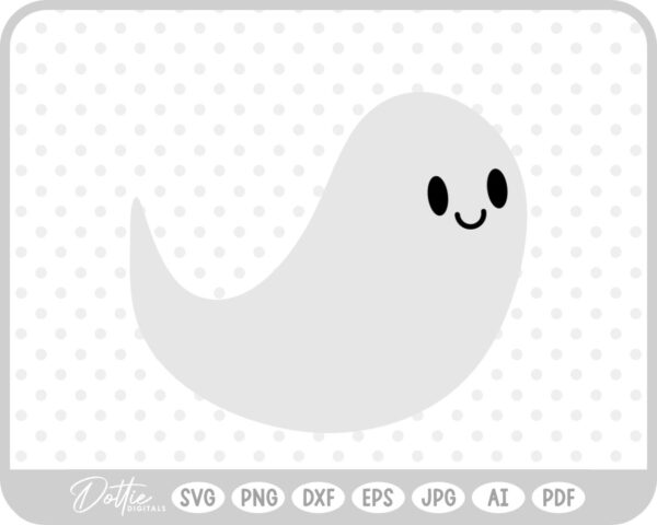 Ghost Halloween Cute Spooky October  SVG PNG DXF – Cricut Silhouette Cutting File
