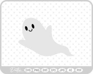 Ghost Halloween Cute Spooky October  SVG PNG DXF – Cricut Silhouette Cutting File
