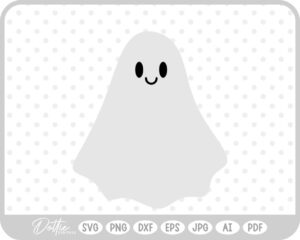 Ghost Halloween Cute Spooky October  SVG PNG DXF – Cricut Silhouette Cutting File