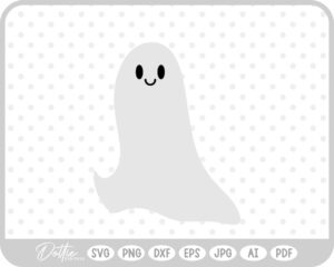 Ghost Halloween Cute Spooky October  SVG PNG DXF – Cricut Silhouette Cutting File