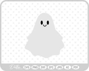 Ghost Halloween Cute Spooky October  SVG PNG DXF – Cricut Silhouette Cutting File