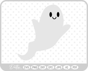 Ghost Halloween Cute Spooky October  SVG PNG DXF – Cricut Silhouette Cutting File