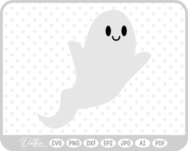 Ghost Halloween Cute Spooky October  SVG PNG DXF – Cricut Silhouette Cutting File