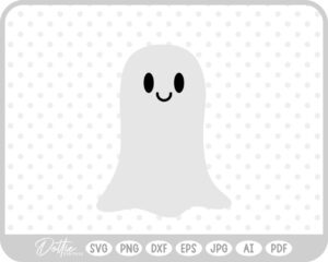 Ghost Halloween Cute Spooky October  SVG PNG DXF – Cricut Silhouette Cutting File