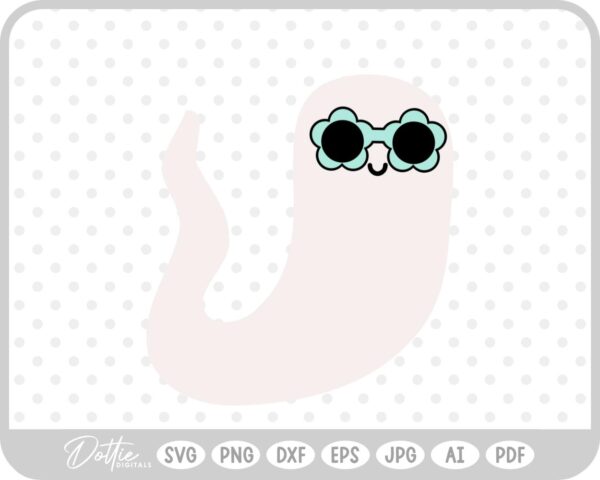 Ghost with Sunglasses SVG PNG DXF – Cricut Silhouette Cutting File