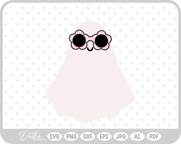 Ghost with Sunglasses SVG PNG DXF – Cricut Silhouette Cutting File