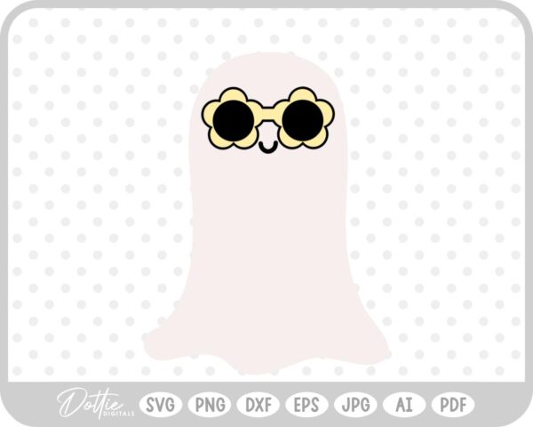 Ghost with Sunglasses SVG PNG DXF – Cricut Silhouette Cutting File