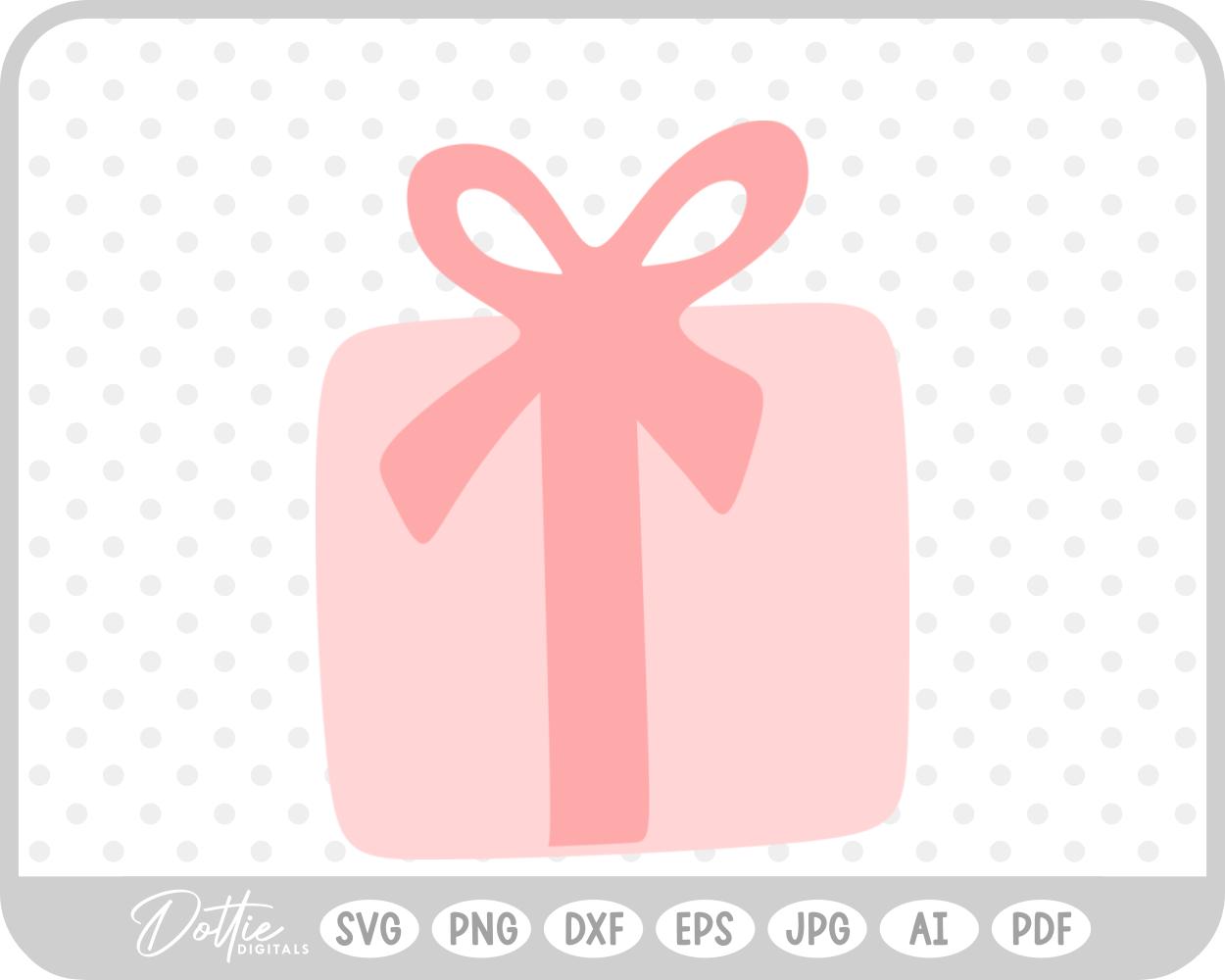 Gift Box Present Bow Wrap SVG PNG DXF – Cricut Silhouette Cutting File