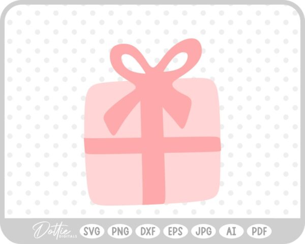 Gift Box Present Bow Wrap SVG PNG DXF – Cricut Silhouette Cutting File