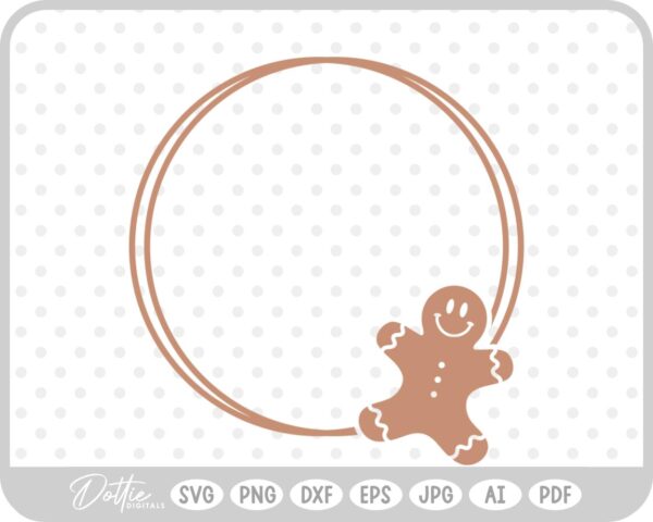 Gingerbread Circle Wreath Border Frame Christmas SVG PNG DXF – Cricut Silhouette Cutting File