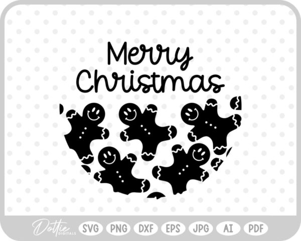 Gingerbread Circle Wreath Border Frame Christmas SVG PNG DXF – Cricut Silhouette Cutting File