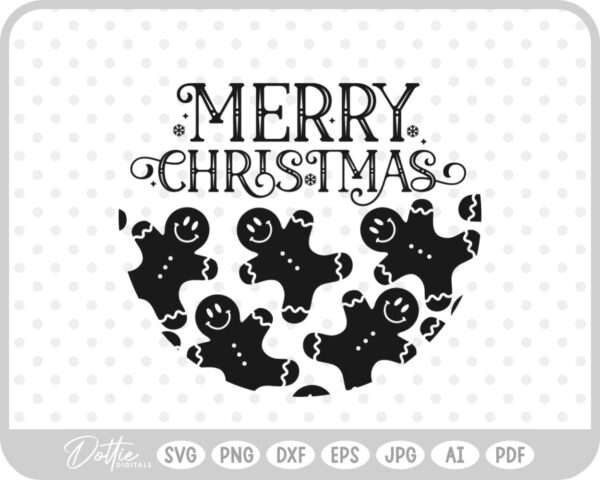 Gingerbread Circle Wreath Border Frame Christmas SVG PNG DXF – Cricut Silhouette Cutting File