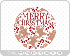 Gingerbread Circle Wreath Border Frame Christmas SVG PNG DXF – Cricut Silhouette Cutting File