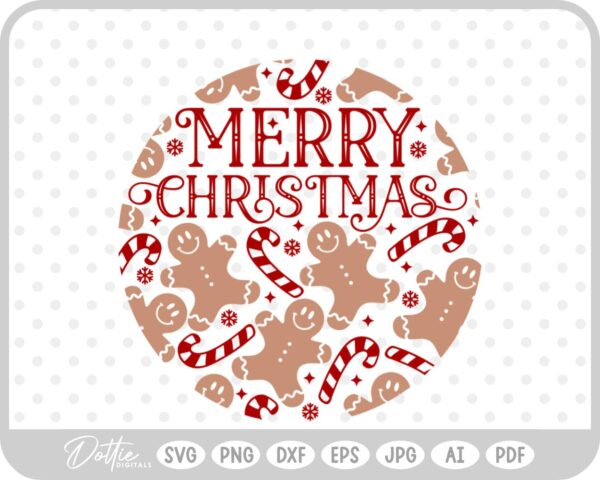 Gingerbread Circle Wreath Border Frame Christmas SVG PNG DXF – Cricut Silhouette Cutting File