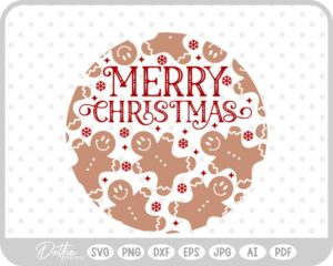Gingerbread Circle Wreath Border Frame Christmas SVG PNG DXF – Cricut Silhouette Cutting File