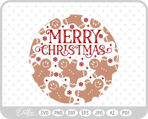 Gingerbread Circle Wreath Border Frame Christmas SVG PNG DXF – Cricut Silhouette Cutting File