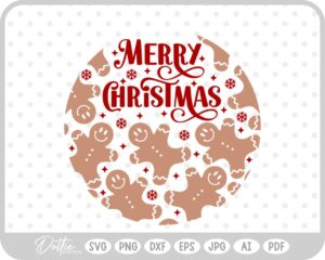 Gingerbread Circle Wreath Border Frame Christmas SVG PNG DXF – Cricut Silhouette Cutting File