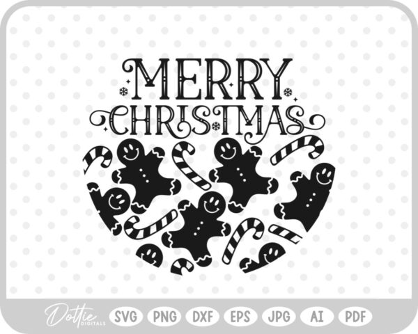 Gingerbread Circle Wreath Border Frame Christmas SVG PNG DXF – Cricut Silhouette Cutting File