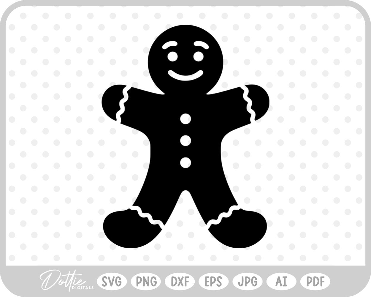 Gingerbread Christmas Man Woman Cookie  SVG PNG DXF – Cricut Silhouette Cutting File