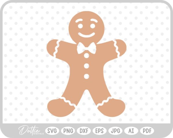 Gingerbread Christmas Man Woman Cookie  SVG PNG DXF – Cricut Silhouette Cutting File