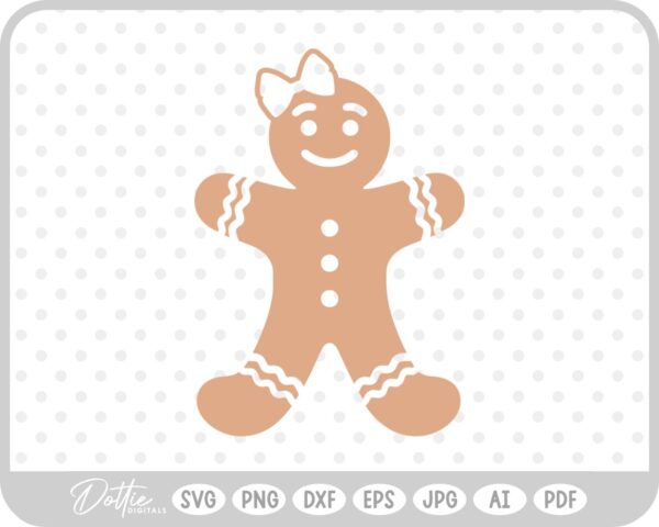 Gingerbread Christmas Man Woman Cookie  SVG PNG DXF – Cricut Silhouette Cutting File