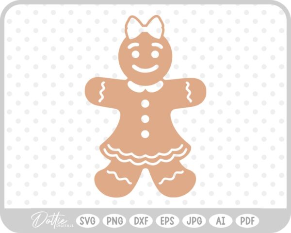 Gingerbread Christmas Man Woman Cookie  SVG PNG DXF – Cricut Silhouette Cutting File