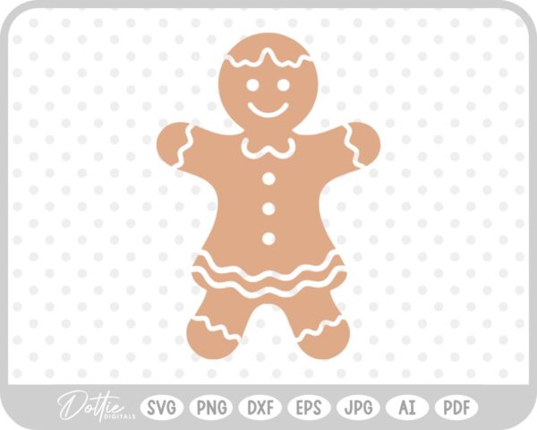 Gingerbread Christmas Man Woman Cookie  SVG PNG DXF – Cricut Silhouette Cutting File