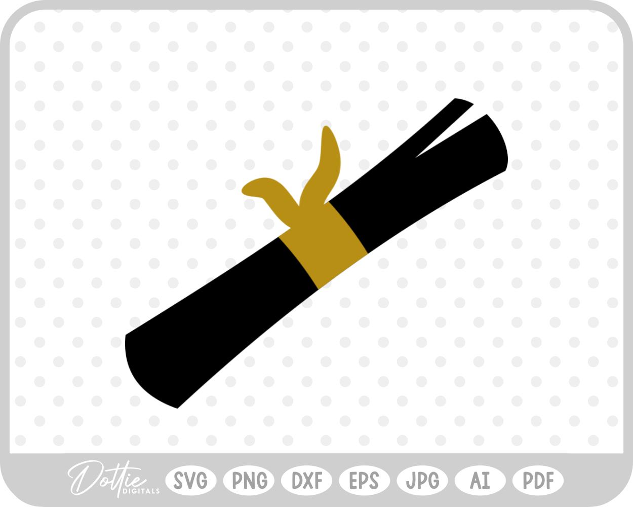 Grad Graduation Scroll SVG PNG DXF – Cricut Silhouette Cutting File