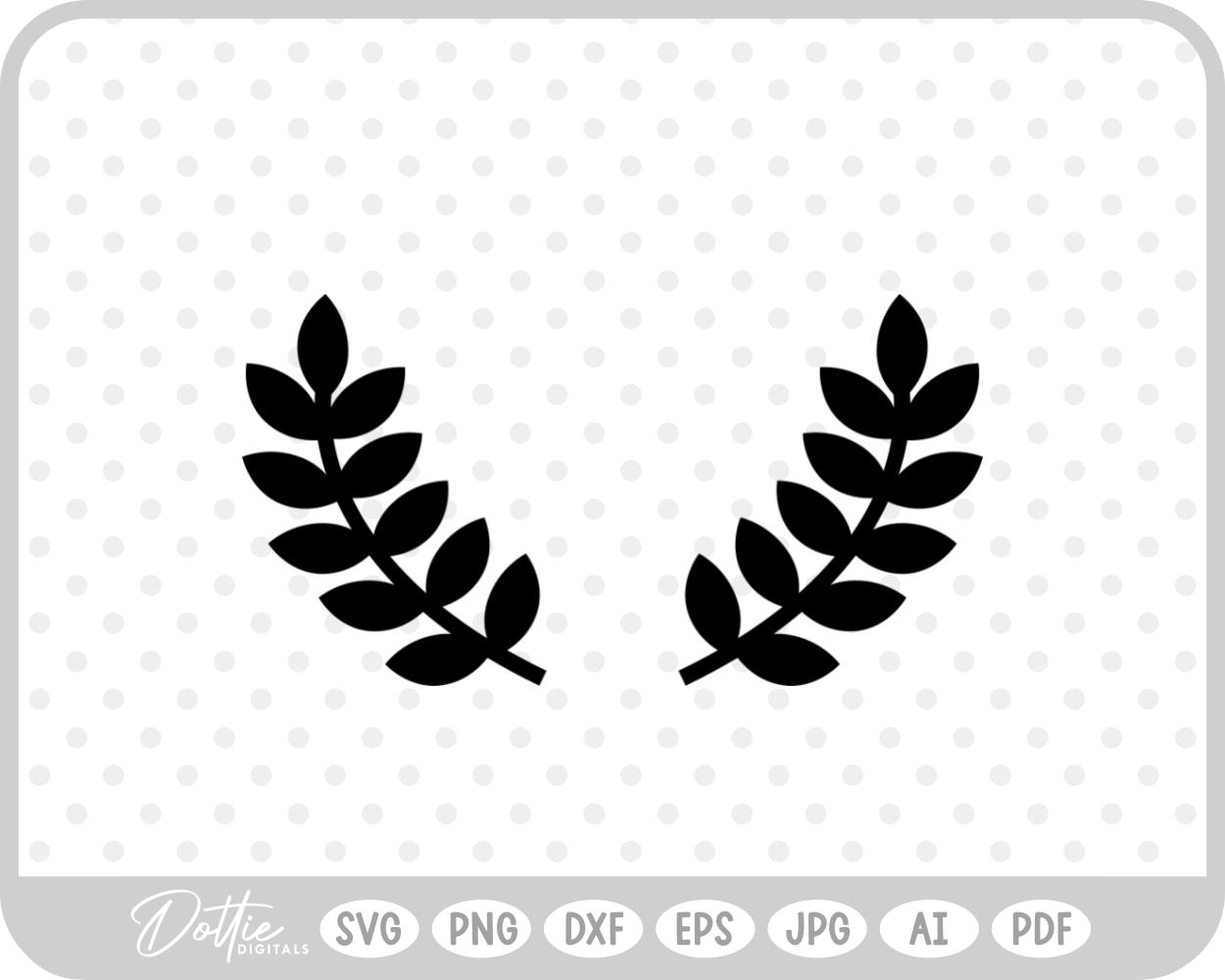 Laurel Wreath Decorative SVG PNG DXF – Cricut Silhouette Cutting File
