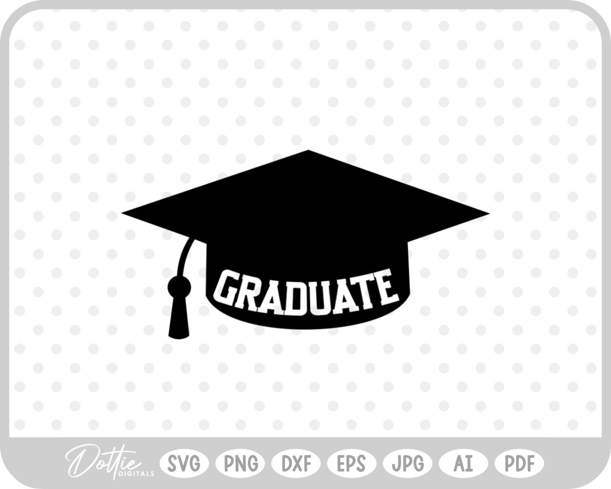 Graduation Cap Hat Grad Uni SVG PNG DXF – Cricut Silhouette Cutting File