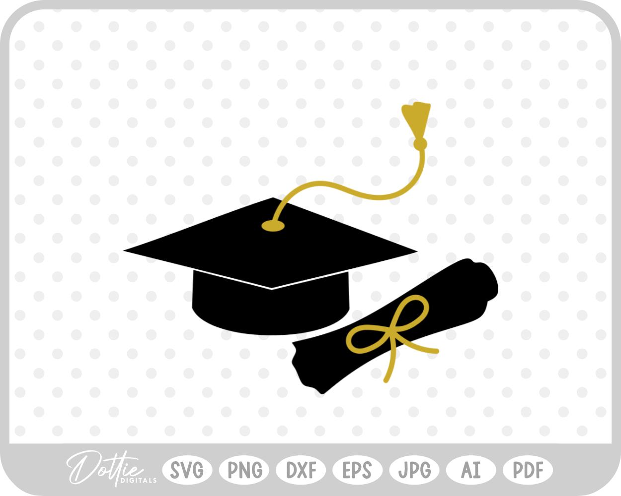 Graduation Cap and Scroll SVG PNG DXF – Cricut Silhouette Cutting File