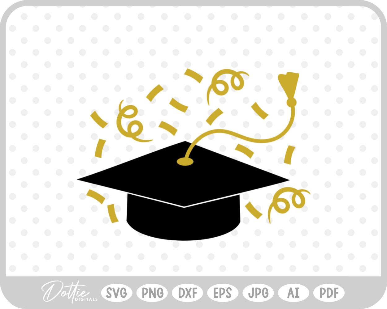 Graduation Cap Confetti  SVG PNG DXF – Cricut Silhouette Cutting File