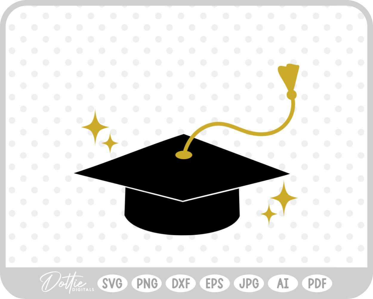 Graduation Cap Sparkles SVG PNG DXF – Cricut Silhouette Cutting File