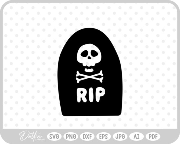 Gravestone Tombstone Halloween   SVG PNG DXF – Cricut Silhouette Cutting File