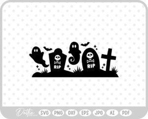 Zombie Hand Gravestone Tombstone Scene Cemetery Halloween SVG PNG DXF – Cricut Silhouette Cutting File