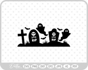 Zombie Hand Gravestone Tombstone Scene Cemetery Halloween SVG PNG DXF – Cricut Silhouette Cutting File